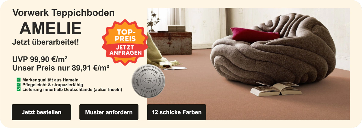 Vorwerk Amelie Teppichboden – Soft-Saxony Qualität, 4 m Breite